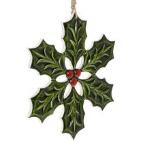 Artículo Adorno de acebo, decoración navideña para colgar, 26 cm