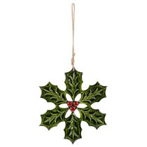 Artículo Adorno de acebo, decoración navideña para colgar, 26 cm