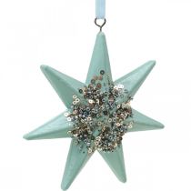 Artículo Colgante navideño deco estrella para colgar Mint 4pcs
