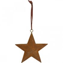 Colgante navideño estrella metal estrella aspecto óxido Al.13,5cm