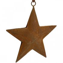 Colgante navideño estrella metal estrella aspecto óxido Al.13,5cm