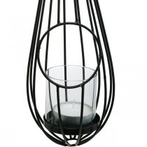 Farol para colgar decoracion colgante gotas negro 52cm