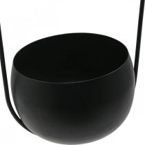 Cesta colgante de metal cesta colgante flores zinc negro Ø15cm