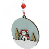 Artículo Colgante navideño redondo decoración madera para colgar Ø8,5cm 6uds