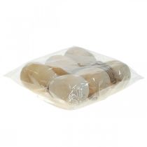 Artículo Huevos de madera decorativos para colgar, huevos de Pascua naturales, decoración de Pascua, 8 cm de alto, 6 unidades