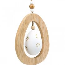 Artículo Huevo de Pascua para colgar con patrón de huevos de Pascua Decoración de Pascua H12cm 3 uds
