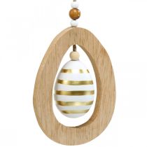 Artículo Huevo de Pascua para colgar con patrón de huevos de Pascua Decoración de Pascua H12cm 3 uds