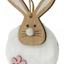 Percha conejo deco percha Pascua madera felpa 26×7×2cm 6 piezas