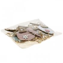 Artículo Percha conejitos percha decorativa Pascua madera peluche 26×7×2cm 6uds