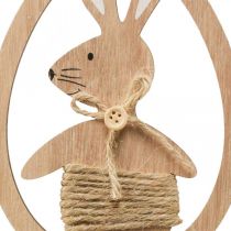 Colgante decorativo madera Pascua decoración conejo en el huevo 9×1,5×23cm 6 piezas