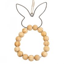 Artículo Colgante decorativo Conejos Cuentas de madera decorativas Metal 8,5cm×18cm 4 uds
