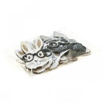 Artículo Colgante de madera conejo con gafas purpurina zanahoria 4×7.5cm 9pcs