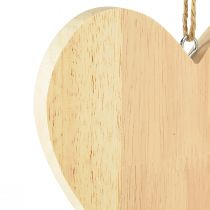 Artículo Corazones de madera para colgar Corazones decorativos para manualidades 15x15cm 4uds