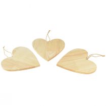 Artículo Corazones de madera para pintar perchas decorativas corazón natural 20x20cm 3ud