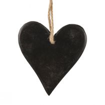 Decoración colgante corazón de pizarra corazones decorativos negro 10,5 cm 4 piezas