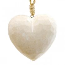 Artículo Percha decorativa de madera con forma de corazón, color blanco, 12 cm, 3 unidades