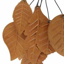 Percha decorativa hojas de otoño patina metal H25cm 2pcs