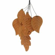 Percha decorativa hojas de otoño patina metal H25cm 2pcs