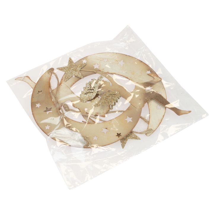 Artículo Ángel colgante estrella decoración navideña para colgar H19cm 2 piezas