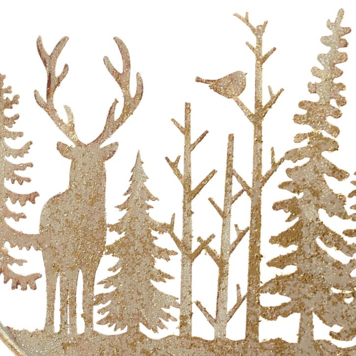 Anillo decorativo metal bosque ciervo decoración oro vintage Ø22,5cm