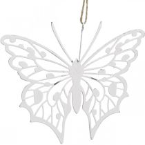 Artículo Decoración de mariposas colgante decoración de metal vintage blanco 15×12cm 3 piezas