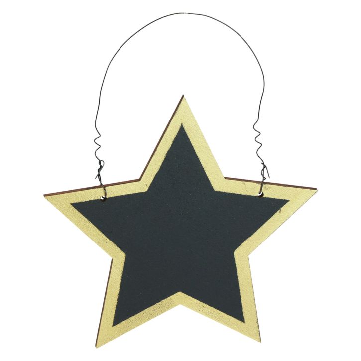 Artículo Perchas decorativas estrellas de madera oro negro Navidad Ø15cm 8ud