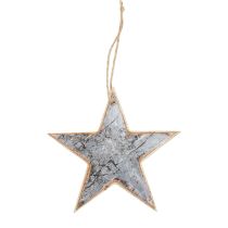 Artículo Decoración de estrellas de madera percha decorativa decoración rústica madera blanca Ø15cm