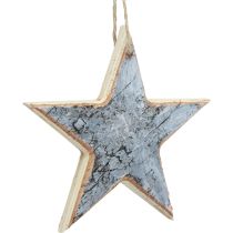 Decoración de estrellas de madera percha decorativa decoración rústica madera blanca Ø15cm