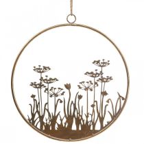 Decoración de pared flores decoración de metal para colgar oro antiguo Ø38cm
