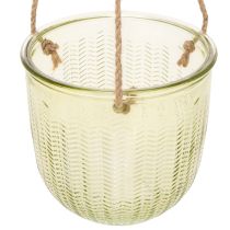 Artículo Maceta de cristal colgante, maceta decorativa de cristal, estilo retro, verde/marrón, 14,5 cm, 2 piezas