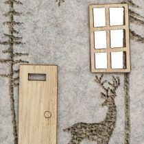 Artículo Casita para colgar decoración navideña en fieltro beige 15cm 6uds