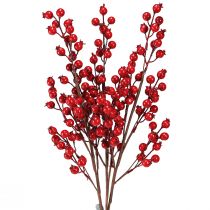 Artículo Decoración de escaramujo, ramas decorativas artificiales, rojo, L62 cm, 3 piezas