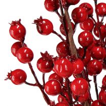 Artículo Decoración de escaramujo, ramas decorativas artificiales, rojo, L62 cm, 3 piezas