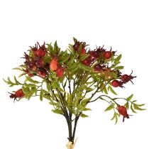Artículo Decoración de escaramujo ramas de escaramujo artificiales rojas 48cm 3 piezas