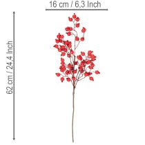 Artículo Rama artificial de rosa mosqueta con bayas brillantes, 62 cm.