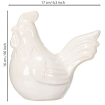 Artículo Figura de pollo, esmaltada brillante, para decoración moderna del hogar, 17 cm, 2 piezas