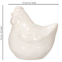 Artículo Figura de gallina, esmaltada brillante, para decoración moderna del hogar, 17 cm, 2 piezas