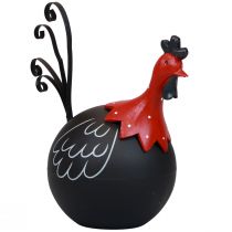Artículo Gallo decoración de Pascua decoración de metal pollo negro rojo Al. 13,5 cm