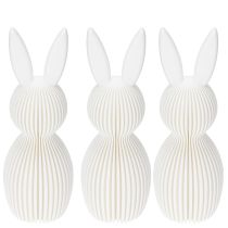 Artículo Figura decorativa de conejo con aspecto plegado para diseño interior moderno, salón u oficina, 13 cm, 3 piezas