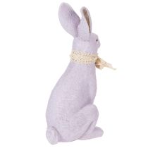 Artículo Figura decorativa de conejito de Pascua con lazo para una elegante decoración de Pascua en el hogar, 27 cm