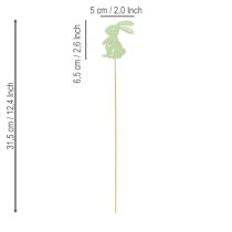 Artículo Conejos decorativos en un palo como acentos gráficos para mesas y jardineras, 31,5 cm, 16 piezas