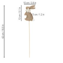 Artículo Figura decorativa de conejo de Pascua para decoraciones primaverales y acentos de temporada, 42 cm, 8 piezas