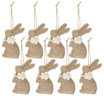 Artículo Adorno colgante de conejito de Pascua, accesorio decorativo ideal para decorar ventanas, 14 cm, 8 piezas