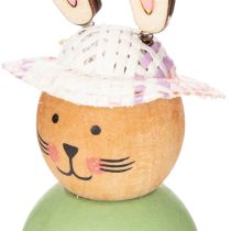 Artículo Figuras de conejo de Pascua de madera, decoración de mesa de Pascua, adorables figuras de conejo, decoración primaveral, 9 cm, 8 piezas
