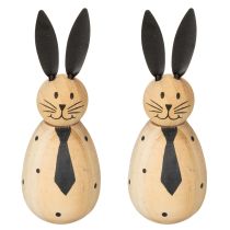 Artículo Conejo decorativo con un diseño sencillo para acentos primaverales en la sala de estar, 12 cm, 2 piezas