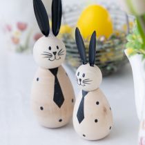 Artículo Figura decorativa de conejo de madera, perfecta para una decoración tranquila y atemporal, 15cm, 2 piezas