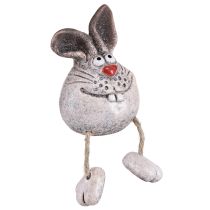 Artículo Taburete con borde de conejo decorativo de cerámica Bunny 6,5×7×9,5cm 3 piezas