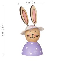 Artículo Decoración de mesa de conejo de Pascua para primavera, conejitos decorativos con sombreros, 7 cm, 9 piezas