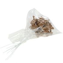 Artículo Conejito flocado sobre alambre marrón 4cm - 6cm 12 piezas