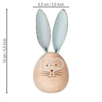 Artículo Figuras decorativas de conejo con caras para dar un toque divertido a mesas y estanterías, 14 cm, 3 piezas